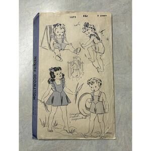 Vintage 1930's Hollywood Pattern #1572 Childs Playsuit Pinafore Size 6 Years HTF
